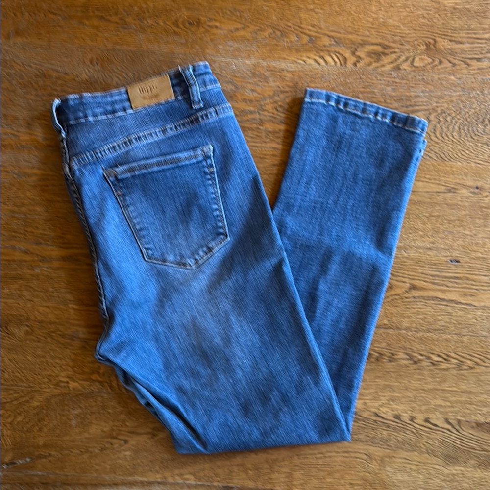 Blue Skinny Jeans with Worn-In Look